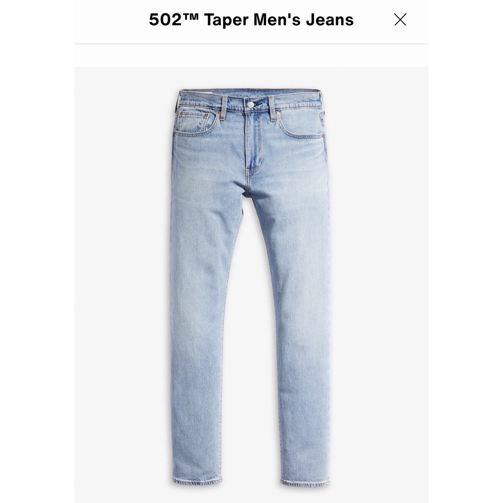 Levis 502 Taper Fit Jeans Mens 34x32 Medium Wash "Call It Off" Stretch Denim NWT